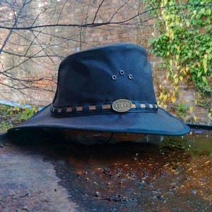 The Oilskin Hat With Flyband - Selke NZ high quality handcrafted leather & fabric hats