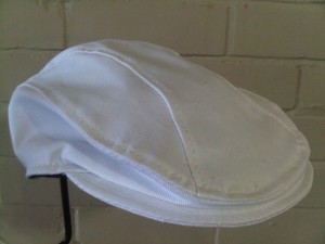 White Polycotton Trim Style Cheesecutter - Selke NZ high quality handcrafted lea&hellip;