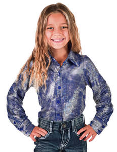 Products: Cowgirl Tuff Girls Royal Blue Shimmer Pullover Shirt
