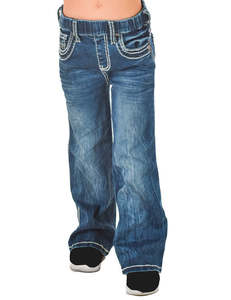 Products: Cowgirl Tuff Girls Pull On Hurricane Bootcut Jeans