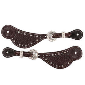Products: Fort Worth Chocolate Basketweave Jewel Spur Straps