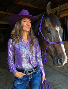 Cowgirl Tuff: Cowgirl Tuff Lilac Sparkle Pullover Shirt