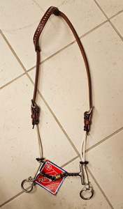 Horse Tack: Circle Y Draw Gag with Reinsman Twisted Wire Dogbone with Copper Roller