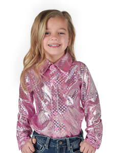 Kids Jeans And Clothing: Cowgirl Tuff Girls Pink Foil Pullover Shirt