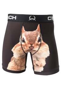 Mens Underwear: Squirrel Print Briefs - 6 inch leg