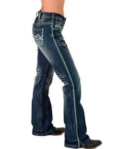 Womens Jeans: Cowgirl Tuff Twisted Turquoise Jeans