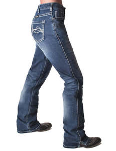 Womens Jeans: Cowgirl Tuff Edgy Natural Waist