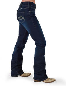 Womens Jeans: Cowgirl Tuff Pull On Dark DFMI