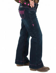 Cowgirl Tuff Girls Pink Bootstitch Jeans