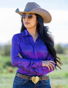 Cowgirl Tuff: Cowgirl Tuff Purple Sequin Pullover Shirt