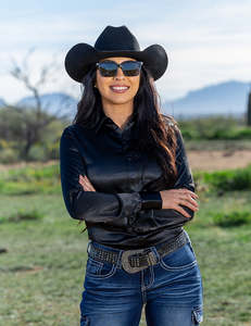 Cowgirl Tuff Black Satin Pullover Shirt