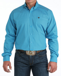 Mens Jeans And Clothing: Cinch Blue Patterned Mens Shirt