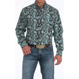 Mens Jeans And Clothing: Cinch Turquoise Paisley Mens Shirt