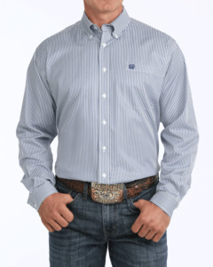 Mens Jeans And Clothing: Cinch Mens Navy Striped Shirt