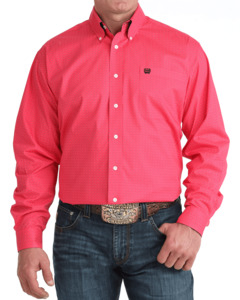 Products: Cinch Men's Pink Patterned Shirt