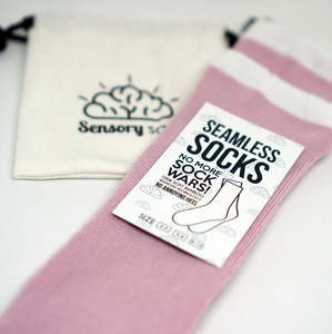 Clothing: Seamless Socks-Rose with white band 2 Pack