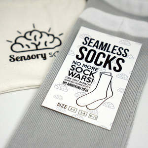 Seamless Socks-Grey with white band 2 Pack