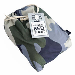 Sensory Sheet- Cotton/Spandex Camo Tee