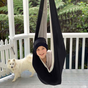 Double Layered Cotton Sensory Swing- Black