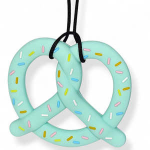 Chewies: Pretzel with sprinkles Chewie necklace