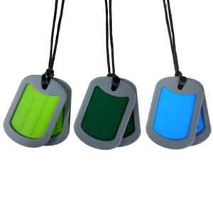 Necklaces: Army Dog Tag Chewy Necklace