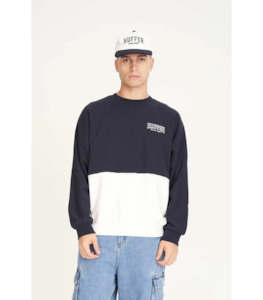 Huffer Mens Batter Crew - All Star - Navy / Chalk