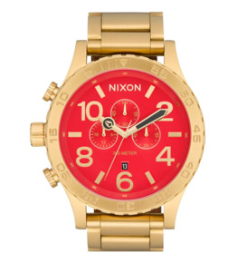 Nixon 51-30 Chrono Watch - Gold / Red