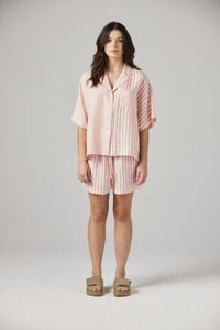 Camilla Long Shirt – Sunset Stripe