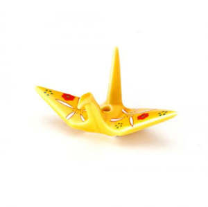 KOSAIDO Japanese incense -  crane incense holder, yellow