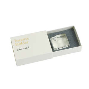 Kosaido Kadate Glass Incense Holder - Square Clear