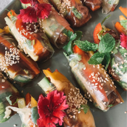 Finger Food Corporate Catering: Vietnamese Rice paper rolls (GF,VEGAN)