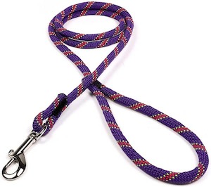 Purple with Red and Neon Green Tracer Dog Leash - Serious Paracord