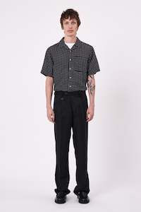 Mens Pants: Cave Relaxed Wool Pant - Black