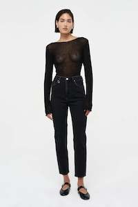 Womens Jeans: Lola Mom - Black Earth