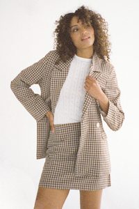 Womens Jackets: Slouch Blazer - Gingham