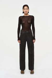 Womens Tees: Atlas Knit Top - Bark