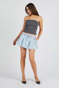Womens Skirts: Pleated Mini - Bleach Stone