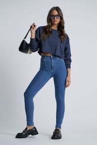 Womens Jeans: A High Skinny Ankle Basher - Billie Blue