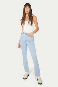 Rollas Womens Jeans: Original Straight Long - Sunday Blue