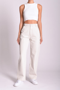 Abrand Womens Jeans: Carrie Carpenter Jean - Chalk
