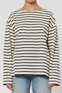 Resort Stripe LS T-Shirt - Ivory