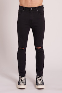 Abrand Mens Jeans: A Dropped Skinny Turn Up - Smoky Black