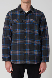 Men At Work Check Shacket - Blue Check