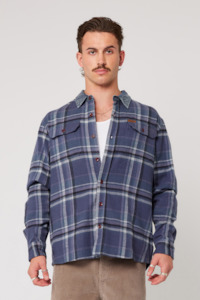 Mens Shirts: Trailer Check Shirt - Navy