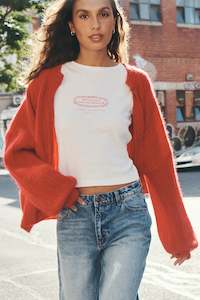 Womens Knits: Elodie Cardigan - Crimson