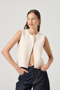 Rollas Womens Tops: Pia Vest - Vintage White