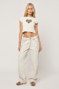 Rebellion Cropped Tee - Dirty White