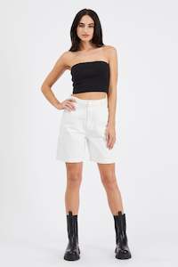 Abrand Womens Shorts: A Carrie Carpenter Short - Washed White