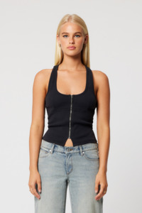 Addison Racer Top - Black