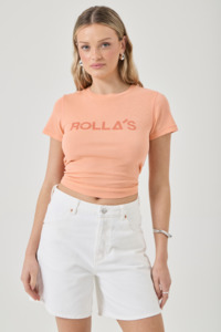 Classic Tee Rollas Logo - Peach